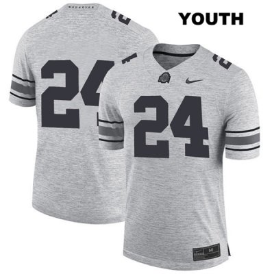 Youth NCAA Ohio State Buckeyes Sam Wiglusz #24 College Stitched No Name Authentic Nike Gray Football Jersey II20A23ZP